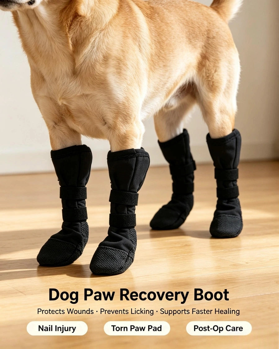 Pawsupport Long Cuff Dog Protective Boot – Anti-Slip Polyester, Post-Surgery Paw Cover, Prevent Licking