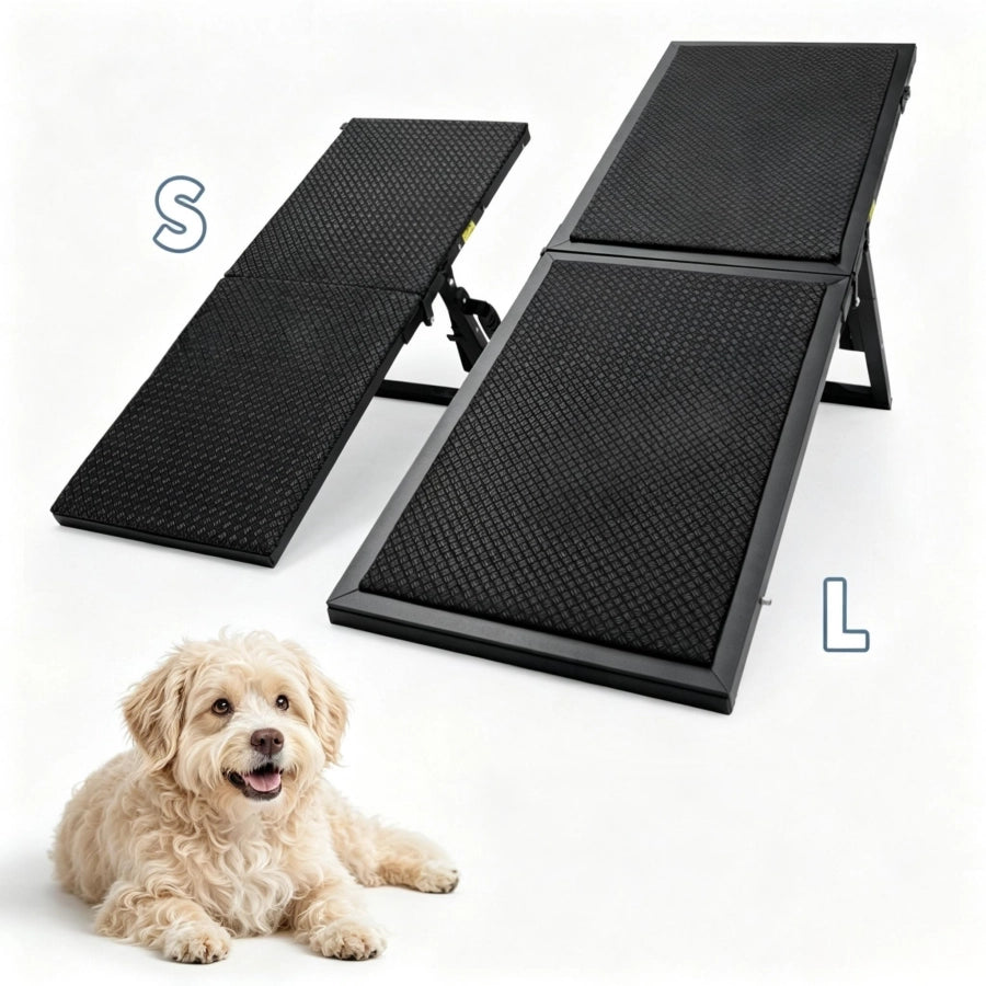 Pawsupport Foldable Dog Stairs – Soft Oxford Foam Steps for Senior Arthritic Small Dogs, Small & Large