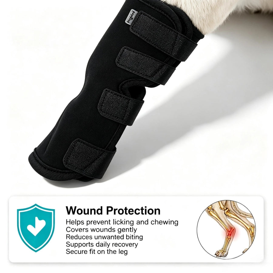 Pawsupport Dog Leg Support Brace – Neoprene Compression, Arthritis Sprain Post-Surgery Recovery, S–XL