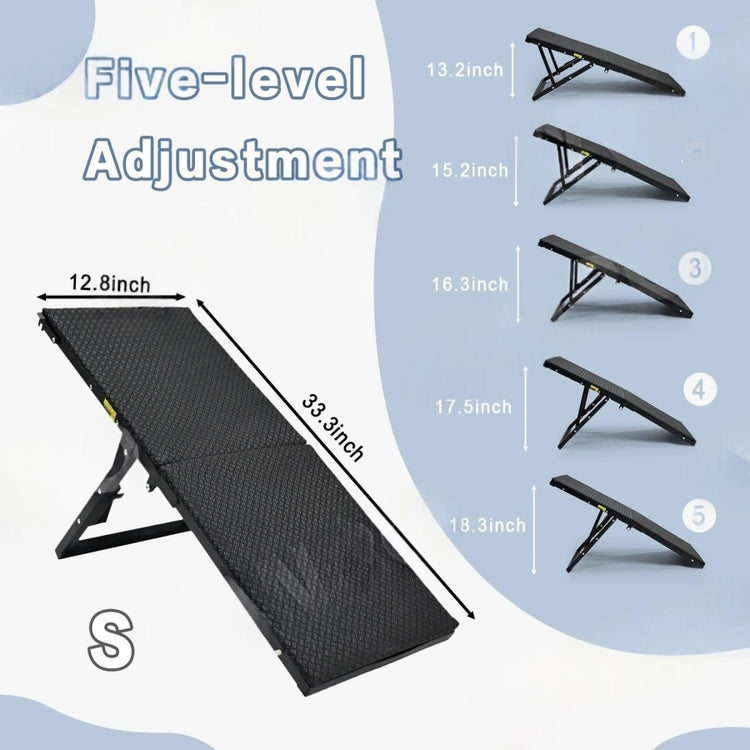Pawsupport Foldable Dog Stairs – Soft Oxford Foam Steps for Senior Arthritic Small Dogs, Small & Large Black S