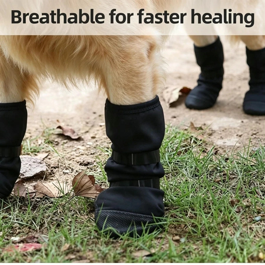 Pawsupport Long Cuff Dog Protective Boot – Anti-Slip Polyester, Post-Surgery Paw Cover, Prevent Licking