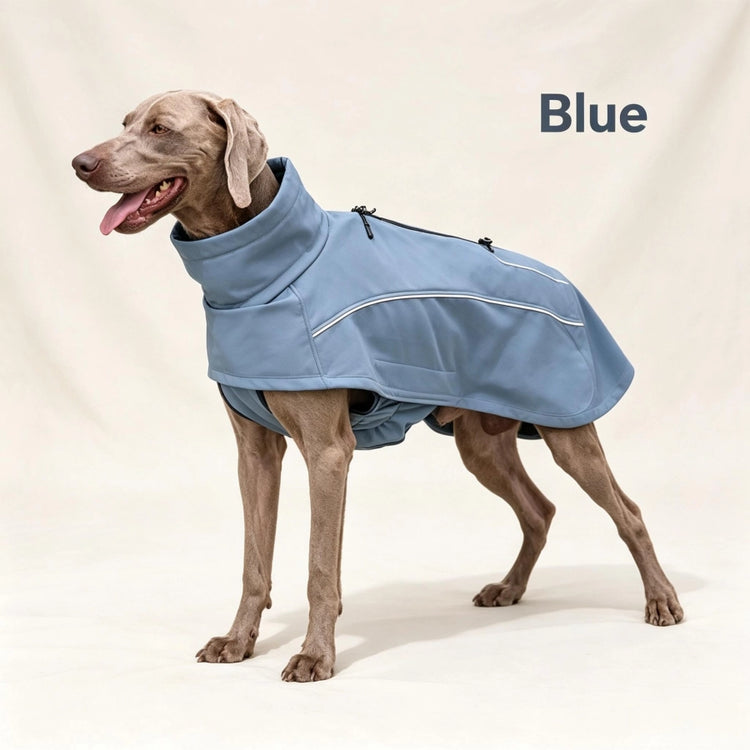 Pawsupport Waterproof Dog Winter Coat – Windproof Polyester Jacket with Reflective Trim, XS–3XL PD10062 Blue