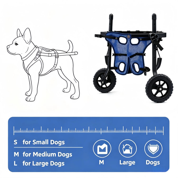 Pawsupport Adjustable Dog Wheelchair – 6-Way Fit, Foldable Hind Leg Support for Disabled Senior Dogs PD60260