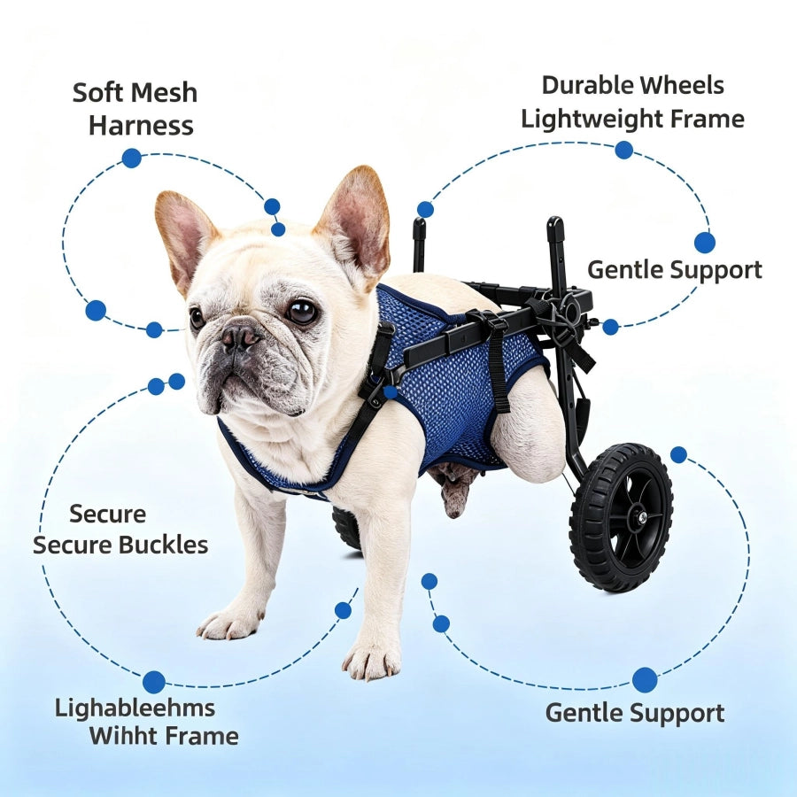 Pawsupport Adjustable Dog Wheelchair – 6-Way Fit, Foldable Hind Leg Support for Disabled Senior Dogs PD60260