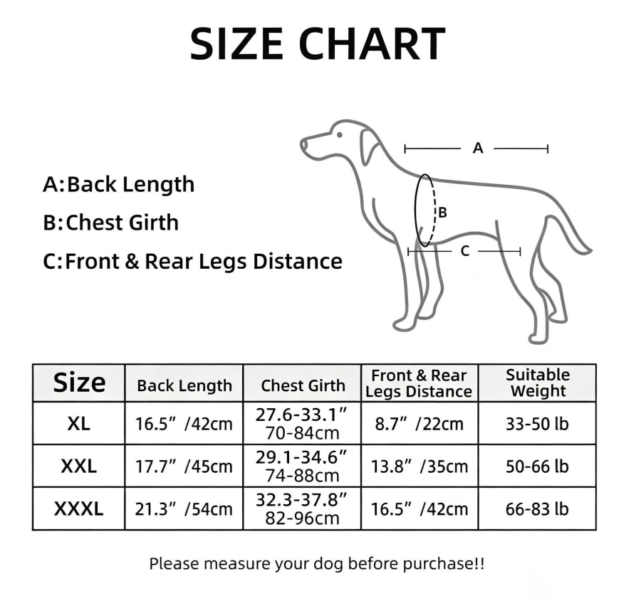 Pawsupport Senior Dog Lifting Harness – Full Body Support Sling, Hands-Free Back Carry, 6 Sizes PD30050