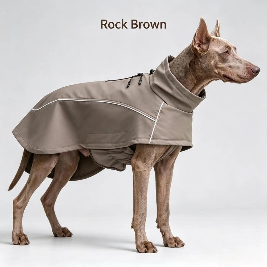 Pawsupport Waterproof Dog Winter Coat – Windproof Polyester Jacket with Reflective Trim, XS–3XL PD10062 Beige