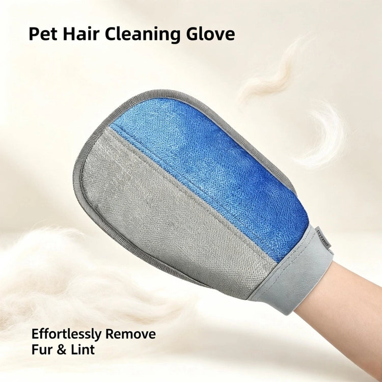 Pawsupport Reusable Pet Hair Remover Glove – Static Adsorption, Breathable Mesh Back, Sofa & Clothing Blue