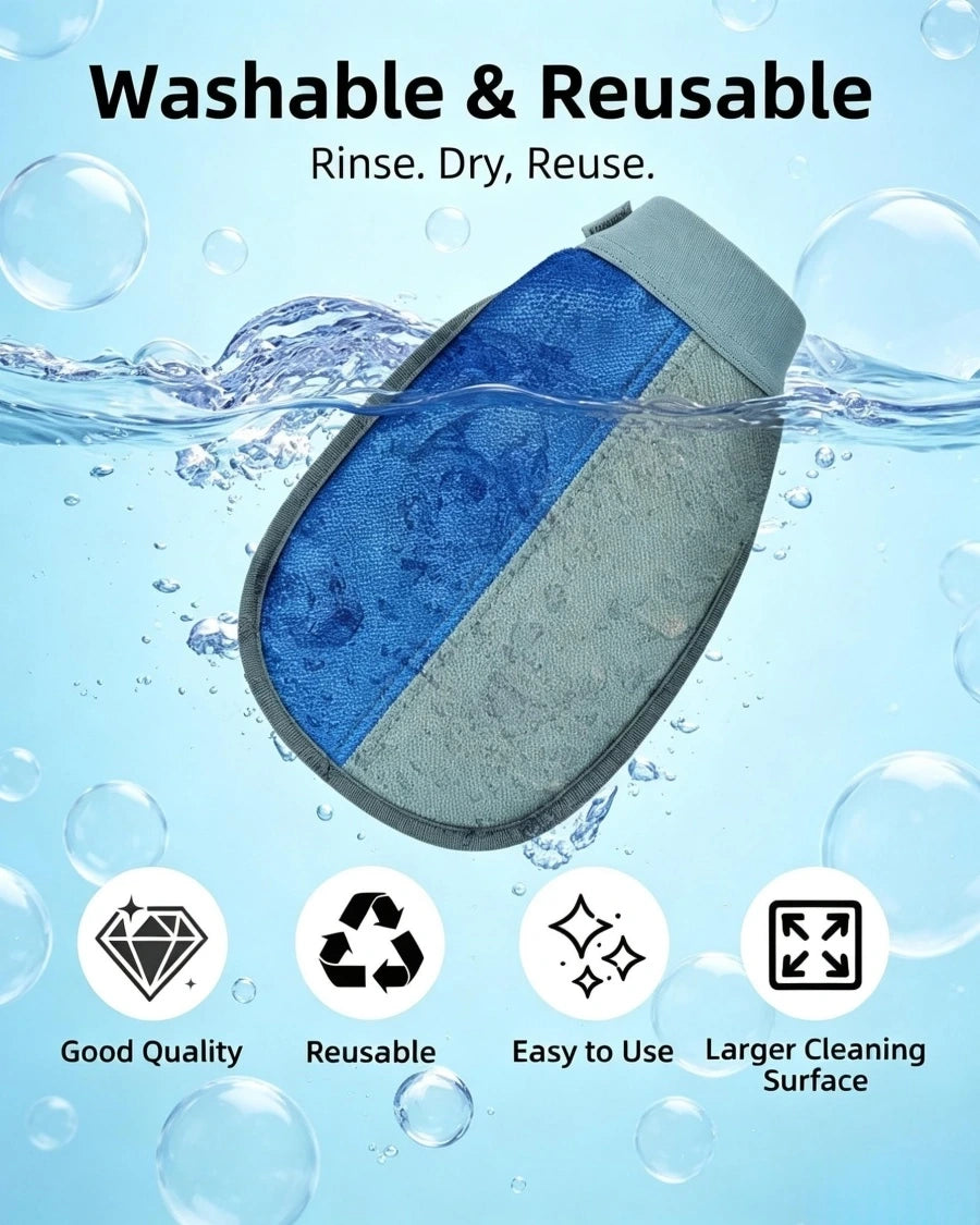 Pawsupport Reusable Pet Hair Remover Glove – Static Adsorption, Breathable Mesh Back, Sofa & Clothing