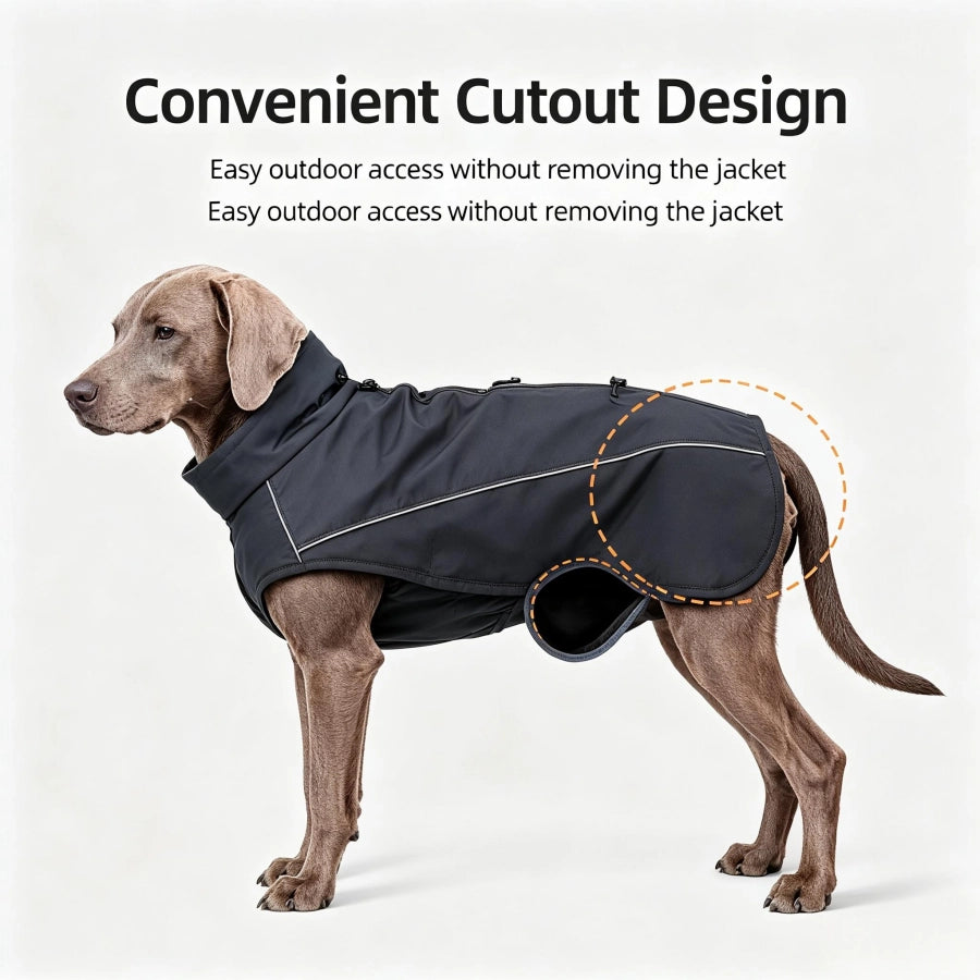 Pawsupport Waterproof Dog Winter Coat – Windproof Polyester Jacket with Reflective Trim, XS–3XL PD10062