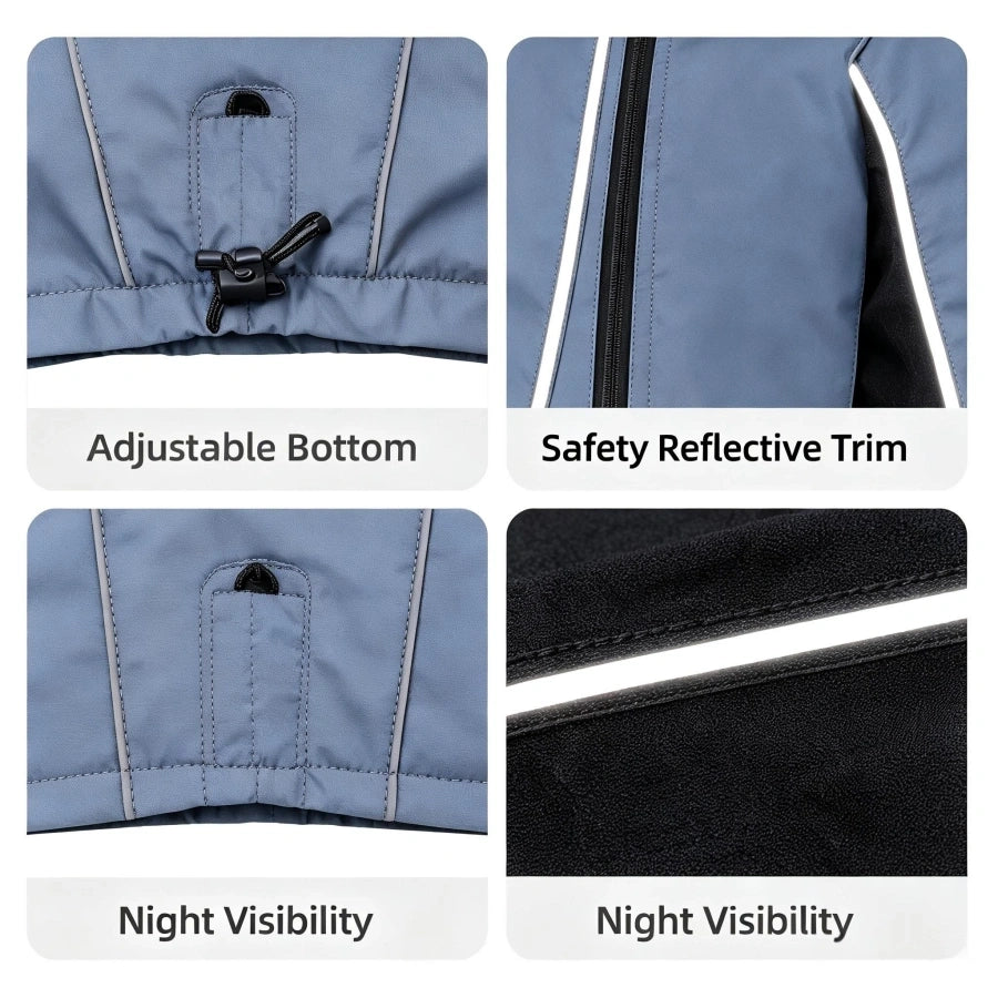Pawsupport Waterproof Dog Winter Coat – Windproof Polyester Jacket with Reflective Trim, XS–3XL PD10062