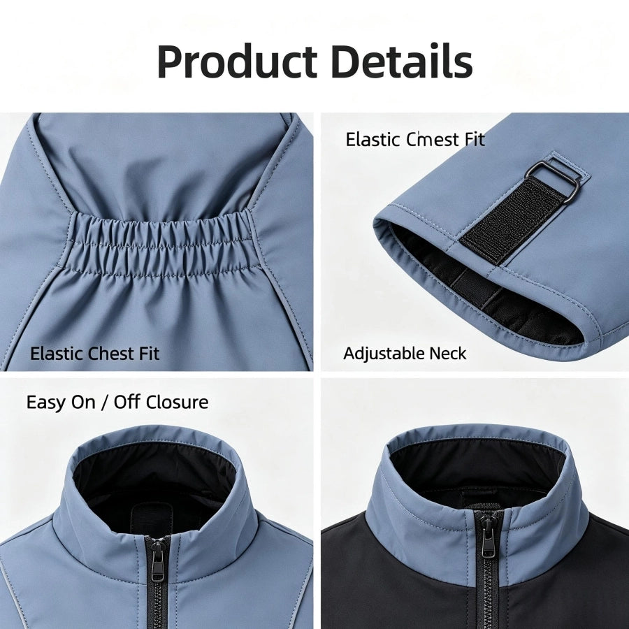 Pawsupport Waterproof Dog Winter Coat – Windproof Polyester Jacket with Reflective Trim, XS–3XL PD10062